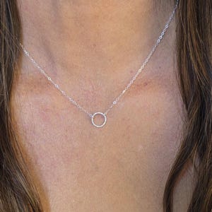 Dainty Silver Circle Necklace, Sterling Silver, Dainty Necklace, Karma Necklace, Dainty, Layering, Minimalist, Necklace, Silver, Delicate