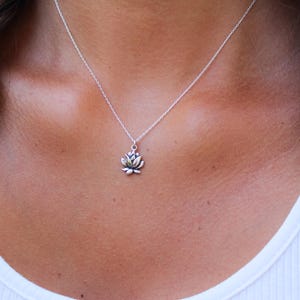 Sterling Silver Lotus Necklace, Lotus Flower, Silver Necklace, Flower Necklace, Silver Lotus Necklace, Dainty, Lotus, Necklace, Delicate