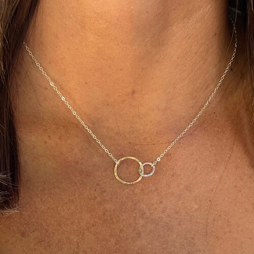 Dainty Circle Necklace Sterling Silver Dainty Necklace Etsy