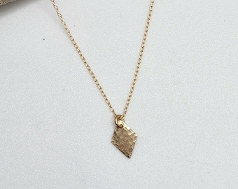 Tiny Diamond Necklace, Gold, or, Silver, Necklace, Diamond Charm, Tiny, Gold Fill, Sterling Silver, Dainty, Delicate, Minimalist, Layering