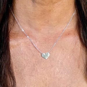 Silver Heart Necklace, Sterling Silver, Hammered Heart, Layering Necklace, Tiny Heart, Heart Necklace, Dainty, Minimalist Necklace, Delicate