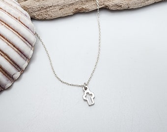 Tiny Silver Cross Necklace, Sterling Silver, Dainty Cross Necklace, Silver Cross Necklace, Tiny Cross, Cross Necklace, Dainty, Cross Pendant