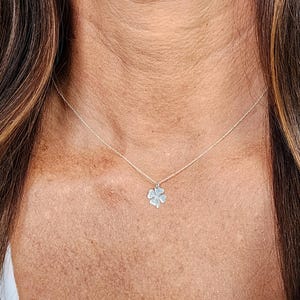 Sterling Silver Shamrock Necklace, Silver Clover,  Silver Shamrock, 4 Leaf Clover Necklace, Lucky, Clover, Irish, Celtic, Necklace, Dainty