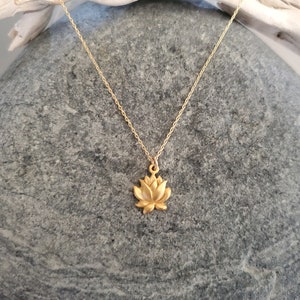 Gold Lotus Necklace, Lotus Flower, Gold Necklace, Flower Necklace, Vermeil image 1