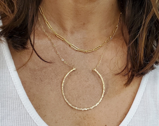Large Open Circle Necklace, 14k Gold Fill, Sterling Silver, Open Circle Necklace, Circle Necklace, Circle, Dainty Necklace, Minimalist