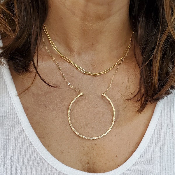 Large Open Circle Necklace, 14k Gold Fill, Sterling Silver, Open Circle Necklace, Circle Necklace, Circle, Dainty Necklace, Minimalist