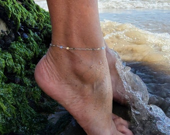 Silver Anklet, Sterling Silver, Anklet, Silver Chain, Sterling Anklet, Dainty Anklet, Waterproof, NonTarnishing, Beach, Swim, Summer, Dainty