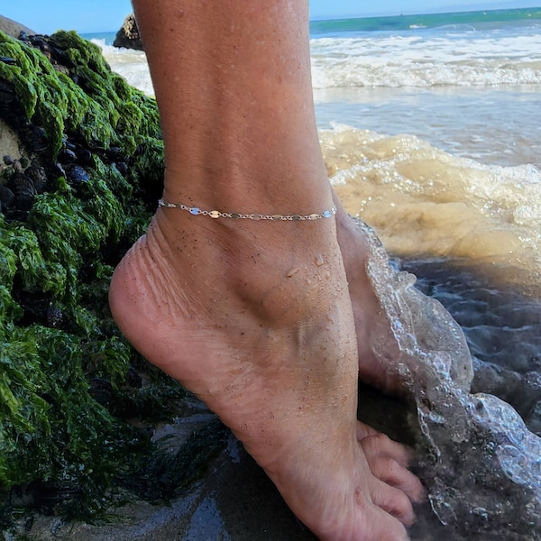 Silver Anklet, Sterling Silver, Anklet, Silver Chain, Sterling Anklet, Dainty Anklet, Waterproof, NonTarnishing, Beach, Swim, Summer, Dainty