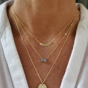 Geschwungene Bar Halskette, Layering Halskette, kleine gehämmert Bar, Gold Fill, kleine Gold Halskette, Bar Halskette, Gold Bar, gehämmert, Schichtung, Gold