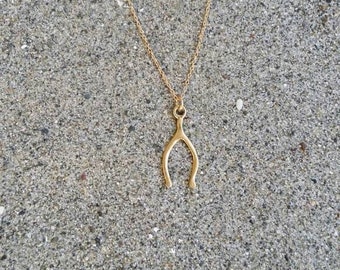 Wishbone Necklace, Wishbone Pendant, Gold Necklace, Silver Necklace, Lucky, Lucky Charm Necklace