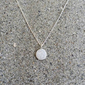 Tiny Sterling Silver Druzy necklace, Dainty, Druzy, Silver Necklace image 6