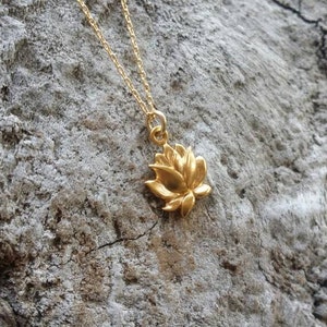 Gold Lotus Necklace, Lotus Flower, Gold Necklace, Flower Necklace, Vermeil Gold Vermeil