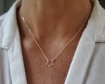 Tiny Sterling Silver Star Necklace, Tiny Star, Sterling Silver, Necklace, Silver Star Necklace, Dainty, Tiny, Delicate, Minimal