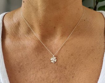 Sterling Silver Shamrock Necklace, Silver Clover,  Silver Shamrock, 4 Leaf Clover Necklace, Lucky, Clover, Irish, Celtic, Necklace, Dainty