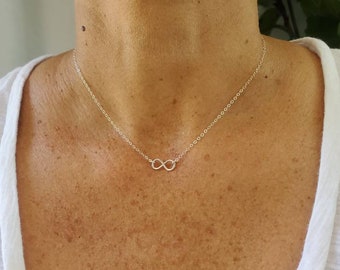 Tiny Infinity Necklace, Sterling Silver, Infinity Pendant, Handmade, Hammered, Dainty,Infinity Necklace, Silver Infinity Necklace, Delicate