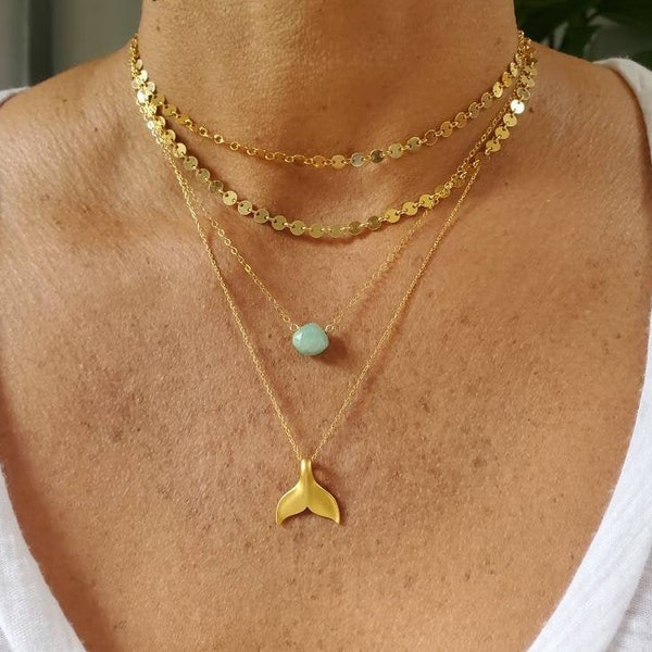 Gold Tail Necklace, Whale, Mermaid, Dolphin, Ocean, Gold Vermeil, Tail Necklace, Gold Necklace, Whale Necklace, Mermaid Necklace, Beach