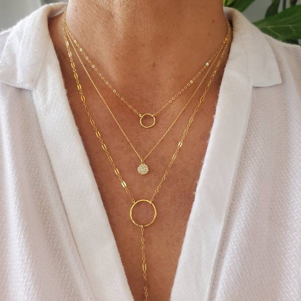 Layered Necklace Set, Set of 3, Gold, Silver, Three Necklaces, Layering Necklaces, Necklace Set, Layered Set, Delicate, Dainty, Minimalist