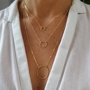 Layered Necklace Set, Circles, Set of 3, Gold, Silver, Three Necklaces, Layering Necklaces, Necklace Set, Layered Set, Dainty, Minimalist,