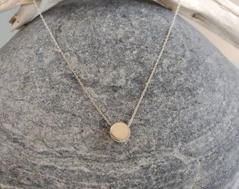 Dainty Silver necklace, Dot, Circle, Sterling Silver, Tiny Necklace, Tiny Circle Necklace, Dainty, Tiny Silver Necklace, Everday Necklace