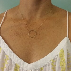 Large Gold Circle Necklace, Everyday Necklace, Layering necklace, gold fill, Gold necklace, Circle, Small Gold Necklace image 5