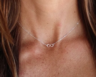 Tiny Infinity Necklace, Sterling Silver, Infinity Pendant, Silver Infinity, Necklace, Necklace, Infinity, Silver, Dainty, Delicate, Minimal