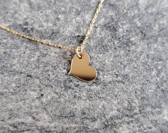 Dainty Gold Heart Necklace, 14k Gold Fill, Gold Heart, Layering Necklace, Tiny Heart Necklace, Tiny Heart, Gold Heart Necklace, Dainty