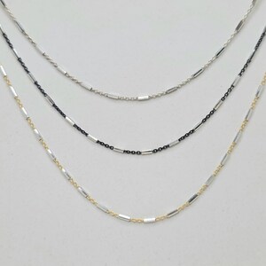 Mixed Metal Bar Chain Bracelet, Gold Vermeil, Layering Bracelet, Gold Vermeil and sterling silver bracelet, Chain, Bracelet, Dainty image 9