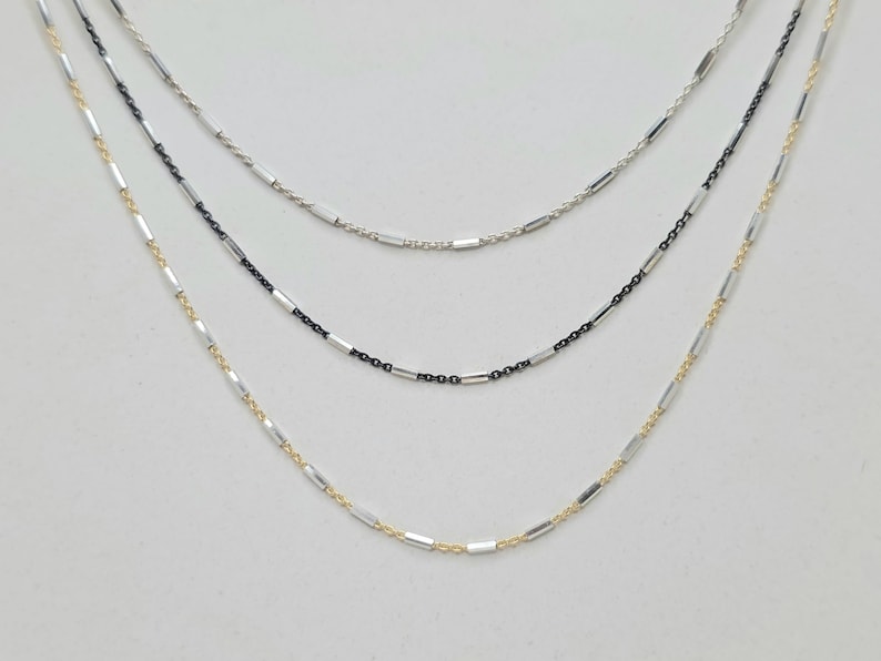 Mixed Metal Bar Chain Bracelet, Gold Vermeil, Layering Bracelet, Gold Vermeil and sterling silver bracelet, Chain, Bracelet, Dainty image 9