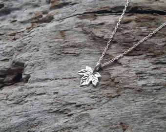 Tiny Sterling Leaf Charm, Silver Necklace, Sterling Silver, Tiny Leaf, Leaf Necklace, Dainty, Silver Leaf