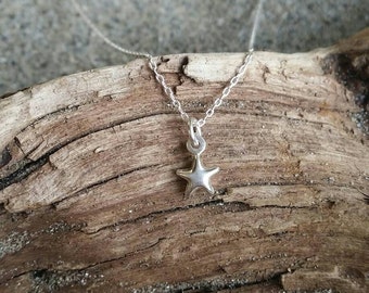 Tiny Sterling Silver Star Necklace, Silver Star, Tiny Star, Sterling Silver, Necklace, Dainty, Delicate, Dainty Star Necklace, Silver