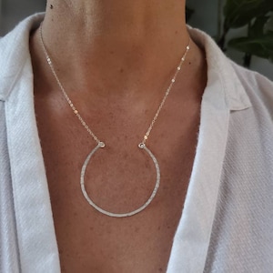Large Open Circle necklace, Sterling Silver, Circle Necklace, Silver Circle Necklace, Circle, Dainty Silver Necklace, Minimalist Necklace