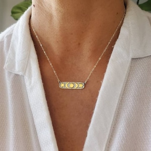 Moon and Star Necklace, Moon Necklace, Star Necklace, Gold and Silver, Gold moon Necklace, Silver Moon Necklace, Moon Phase, New Moon, Star