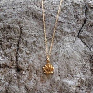 Gold Lotus Necklace, Lotus Flower, Gold Necklace, Flower Necklace, Vermeil image 7