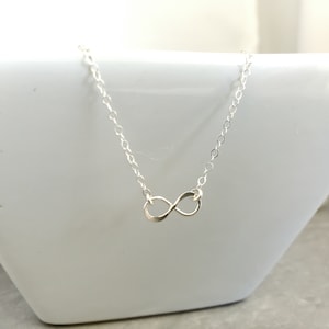 Tiny Infinity Necklace, Sterling Silver, Infinity Pendant, Silver Infinity, Necklace, Necklace, Infinity, Silver, Dainty, Delicate, Minimal image 7