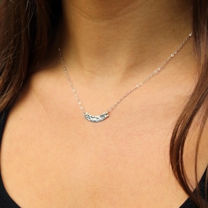 Curved Bar Necklace, Tiny Hammered Bar, Sterling Silver, Dainty Silver Necklace, Bar Necklace, Silver Bar, Layering Necklace, Dainty, Bar