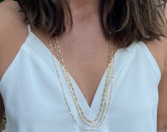 Chriscoco 3Pcs gouden gelaagde ketting 14K vergulde