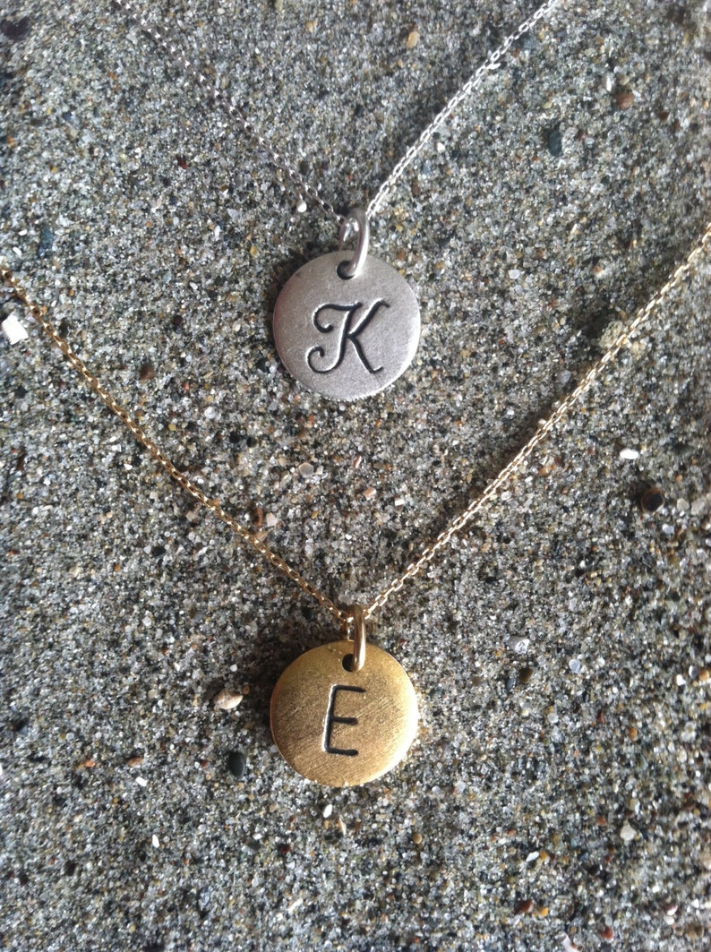 Monogram Necklace, Initial Necklace, Matte Silver image 4