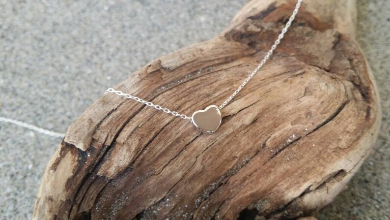 Tiny Necklace Silver Tiny Heart Silver Heart Necklace Silver Necklace Heart Necklace