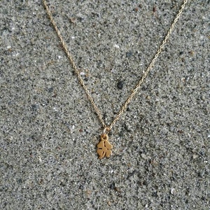 Tiny gold shamrock necklace, gold clover, small gold necklace, shamrock pendant, 4 leaf clover necklace image 5