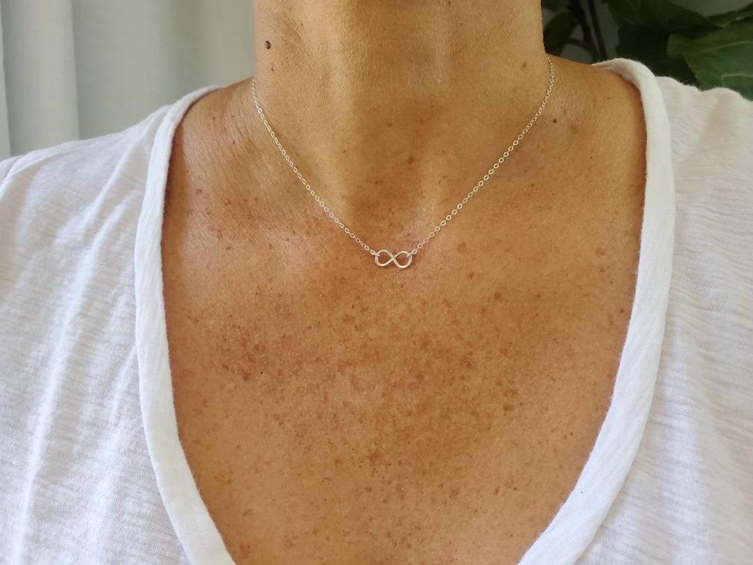 Infinity Cute Tiny Necklaces Silver Infinity Heart Necklace With