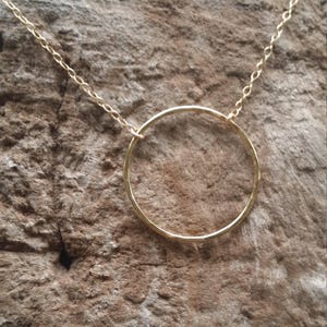 Large Gold Circle Necklace, Everyday Necklace, Layering necklace, gold fill, Gold necklace, Circle, Small Gold Necklace image 2