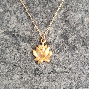 Gold Lotus Necklace, Lotus Flower, Gold Necklace, Flower Necklace, Vermeil image 3