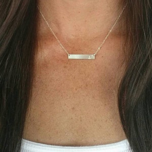 Monogram Necklace, Gold Bar Necklace, Initial Necklace, Gold Filled, Bar Necklace image 5