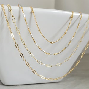 Dainty Gold Chain, 14K Gold Filled, Simple, Chain Only, Delicate, Dainty, Minimalist, Gold Necklace, Choker, Gold Chain