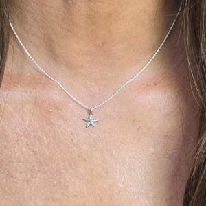 Tiny Sterling Silver Starfish Necklace, Tiny Starfish, Dainty, Silver Starfish Necklace, Sterling Silver, Delicate, Sterling Silver