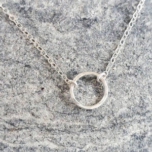 Dainty Circle Necklace, Sterling Silver, Dainty Necklace, Karma Necklace, Dainty, Layering Necklace, Minimalist Necklace, Silver, Delicate image 4