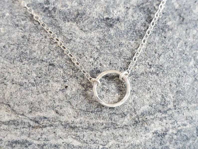 Dainty Circle Necklace, Sterling Silver, Dainty Necklace, Karma Necklace, Dainty, Layering Necklace, Minimalist Necklace, Silver, Delicate Sterling Silver