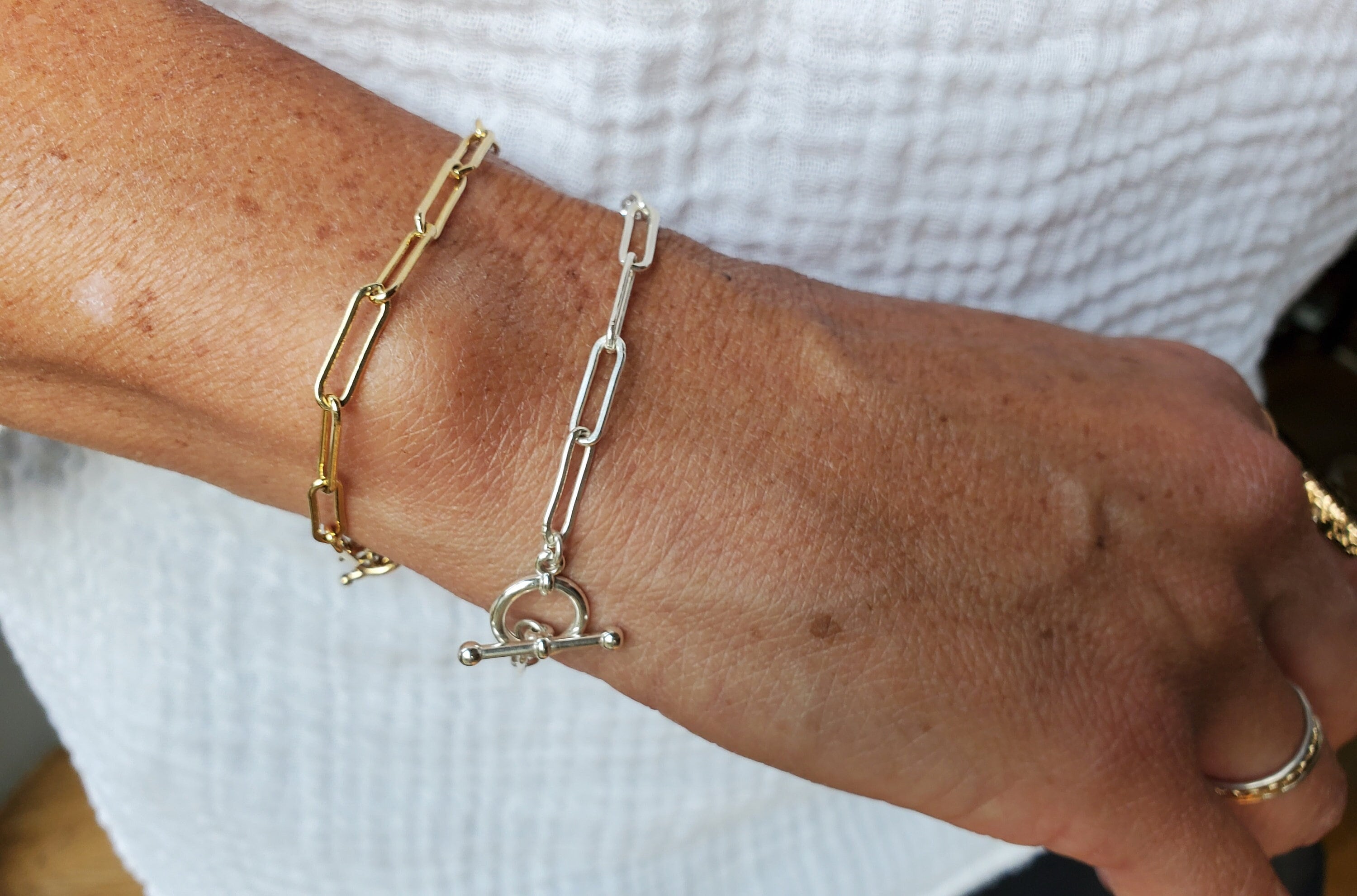 Figaro Chain Bracelet Gold Link Chain Bracelet Layering -  Israel