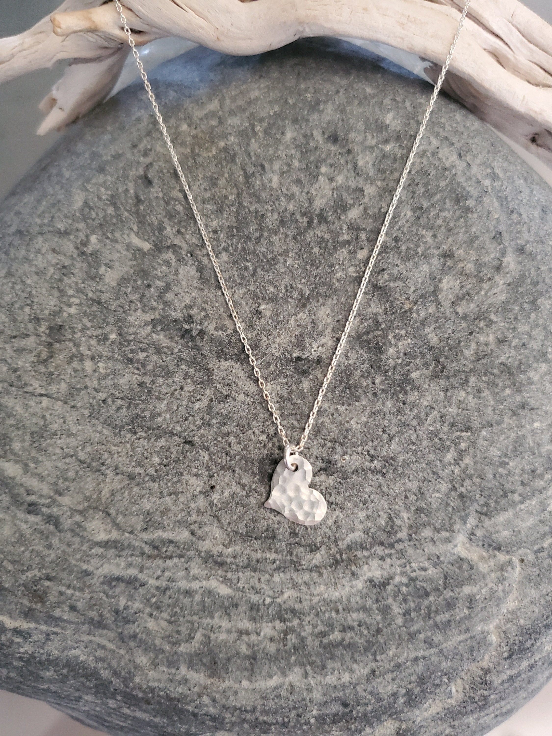 Dainty silver shop heart necklace