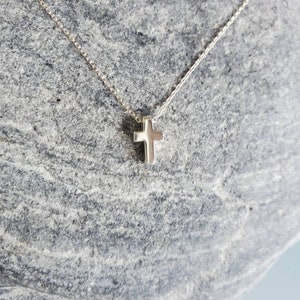 Tiny Sterling Cross Necklace, Sterling Silver, Cross Necklace, Silver Cross, Cross Pendant, Cross Bead, Silver Cross Necklace, Dainty, Tiny image 7